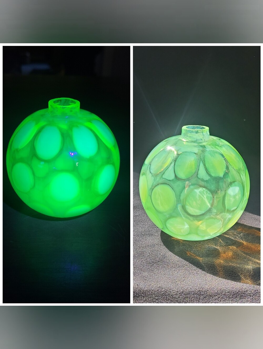 Fenton Coin Dot Uranium Vintage